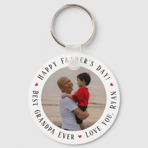 Happy Father's Day Best Grandpa Ever Add Photo Keychain