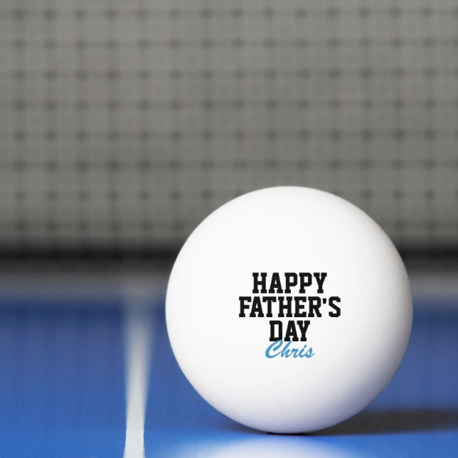 Happy Father's Day Black and Blue Monogrammed Ping Pong Ball (Net)