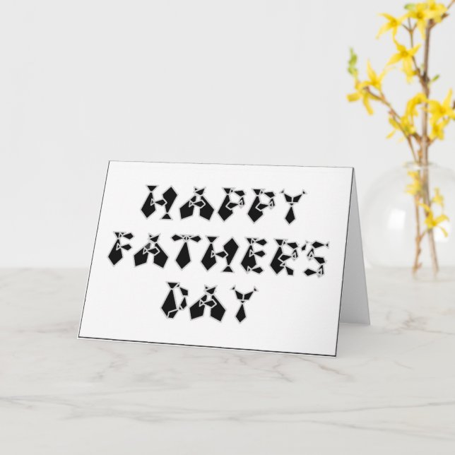 Happy Father's Day Black Filled In Tie Font   Card (Yellow Flower)