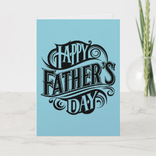 Happy Father's Day Blue Greeting Card