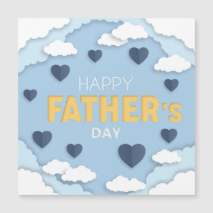 Happy Father's Day blue hearts in the sky