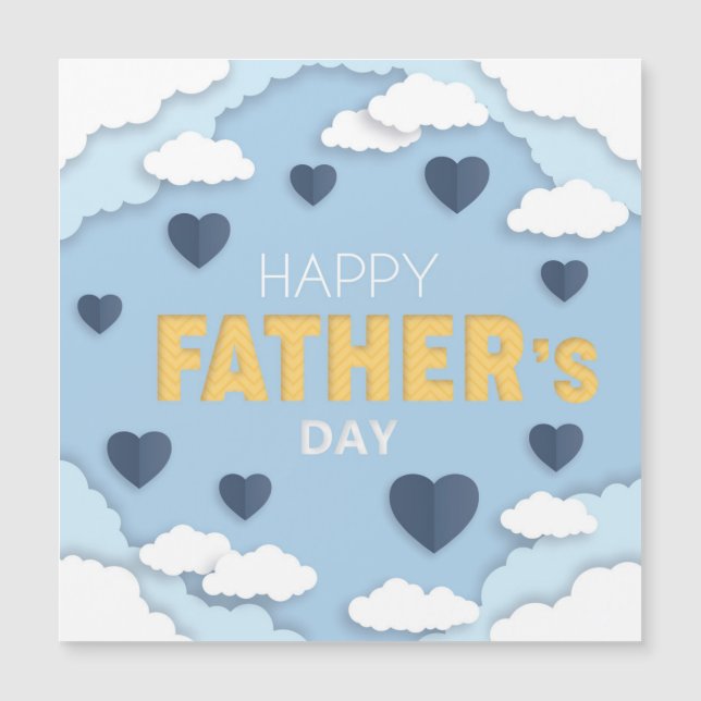 Happy Father's Day blue hearts in the sky (Front)