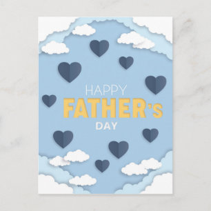 Happy Father's Day blue hearts in the sky Card