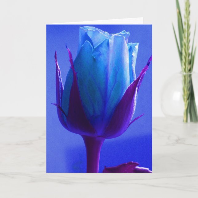 Happy Father's Day Blue Rose II Card (Front)