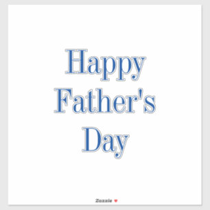 Happy Fathers Day Blue White Classy Elegant Simple