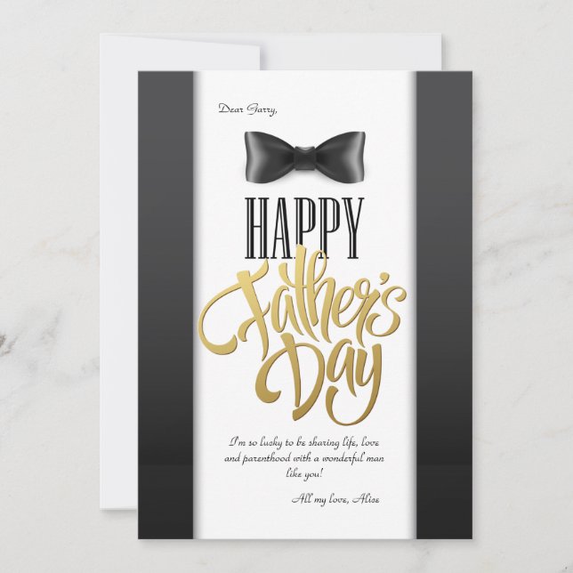 Happy Father's Day Bowtie Greeting Card (Front)