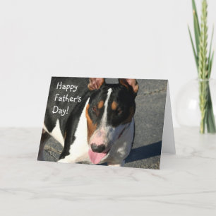 Happy Father's Day Bull Terrier greeting card