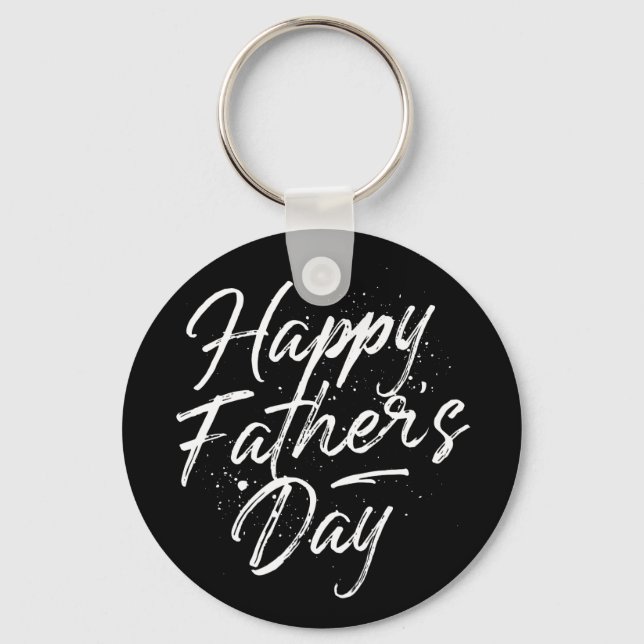 Happy Father's Day Button Keychain (Front)