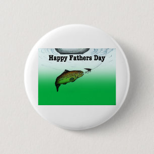 Happy Fathers Day Card fishing boating 2 Inch Round Button