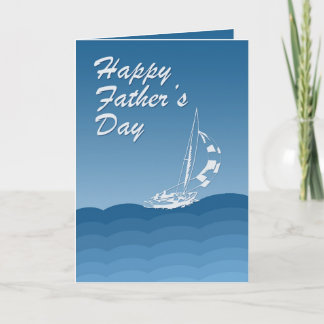 Happy Father's Day card with sailing yacht