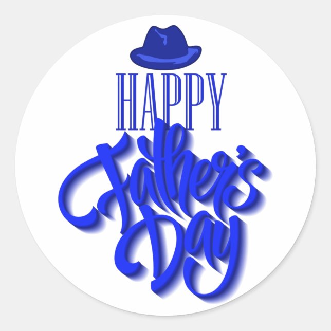 Happy Father's Day Classic Round Sticker (Front)
