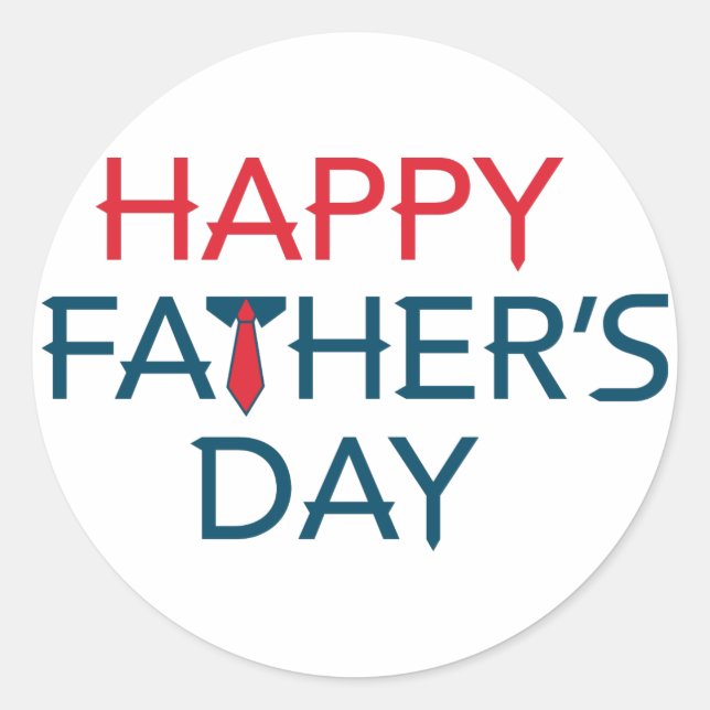 Happy Father's Day Classic Round Sticker (Front)
