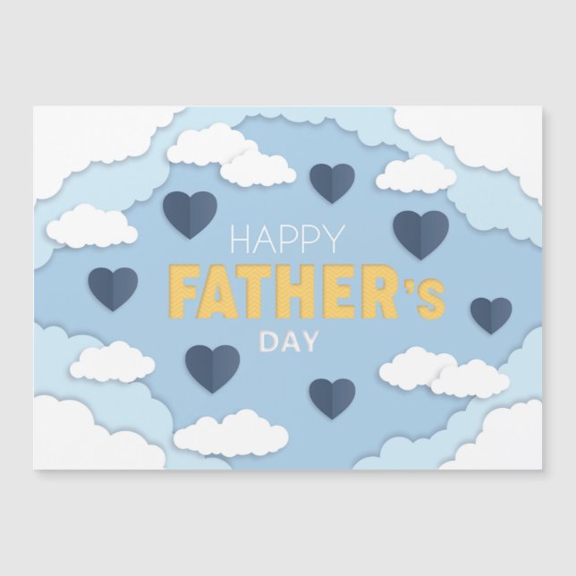 Happy Father's Day clouds and hearts Card (Front)