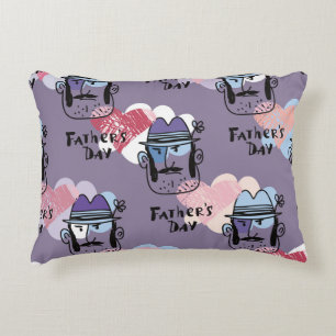 Happy Father's day. Collection unique greeting car Accent Pillow
