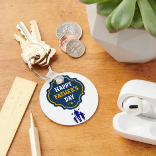 Happy Father's Day Crown & Kids - A Royal Tribute Keychain