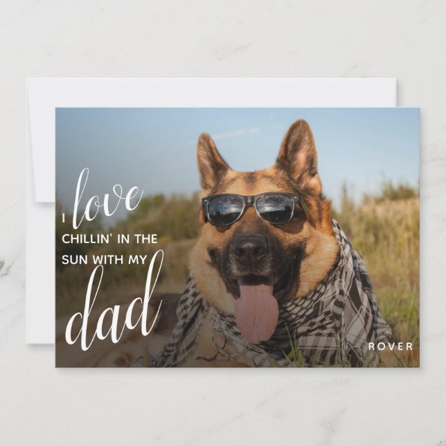 Happy Fathers Day Custom Dog Photo Greeting Card (Front)