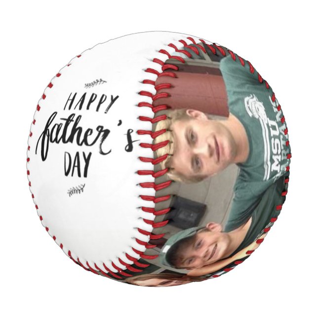 Happy Father's Day Custom Family Photos Baseball (Angled)