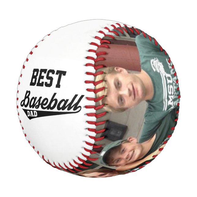 Happy Father's Day Custom Family Photos Baseball (Angled)