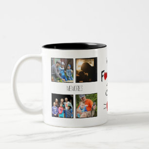 HAPPY father's day custom image and text Two-Tone Coffee Mug