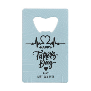 happy father's day Custom Name Photo Collage Credit Card Bottle Opener