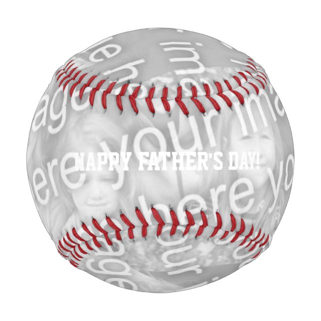 Happy Father's Day custom photo baseball for dad (Front)