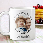 Happy Father's Day Custom Photo Best Dad Ever Coffee Mug<br><div class="desc">Surprise dad this fathers day with a personalized photo coffee mug. "Best DAD Ever" Personalize this dad mug with favourite photo, and name.. Visit our collection for the best dad father's day gifts and personalized dad gifts. COPYRIGHT © 2020 Judy Burrows, Black Dog Art - All Rights Reserved. Happy Father's...</div>