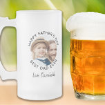 Happy Father's Day Custom Photo Best Dad Ever Frosted Glass Beer Mug<br><div class="desc">Surprise dad this fathers day with a personalized photo beer glass. "Best DAD Ever" Personalize this dad mug with favourite photo, and name.. Visit our collection for the best dad father's day gifts and personalized dad gifts. COPYRIGHT © 2020 Judy Burrows, Black Dog Art - All Rights Reserved. Happy Father's...</div>
