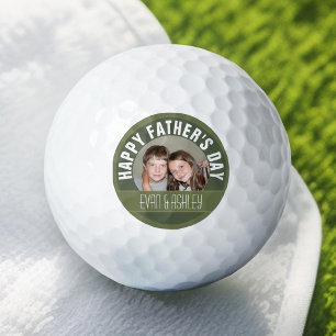 Happy Father's Day - Custom Photo Template - olive Golf Balls