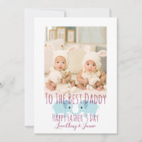 Happy Father's Day Custom Photo Twins