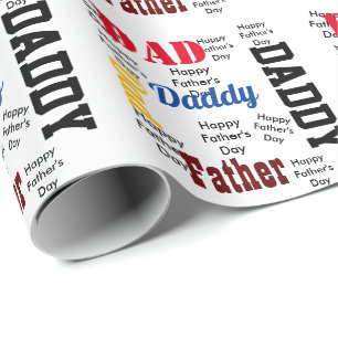 Happy Father's Day Custom Text Greeting Wrapping Paper