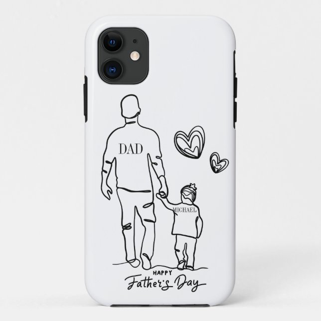 HAPPY FATHER'S DAY CUSTOMIZE NAME MINIMALIST  Case-Mate iPhone CASE (Back)