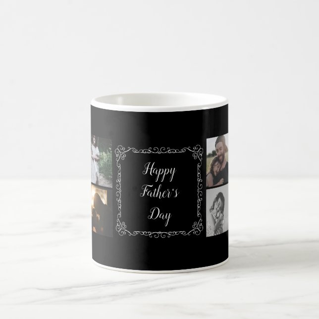 Happy Father's Day Customize Your Text And 8 Photo Coffee Mug (Center)