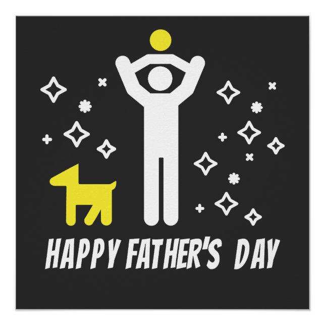 Happy Father's Day cute design Poster (Front)