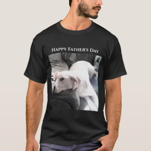 Happy Father's Day Cute Puppy Dog Dad Black T-Shirt