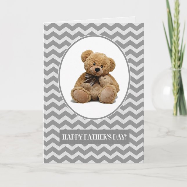 Happy Father's Day. Cute Teddy Bears Card (Front)