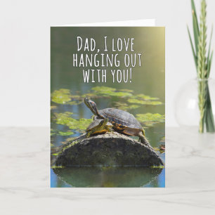 Happy Father's Day Cute Turtles Hanging Out Holiday Card