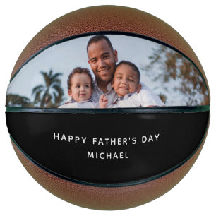 Happy Father's Day Dad and Kids Custom Name Photo Basketball