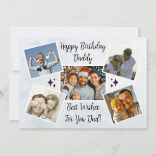 Happy Fathers Day Dad Custom 5 Photo Collage Cool Holiday Card