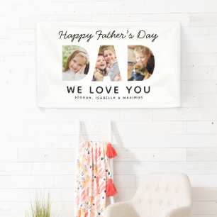 Happy Father's Day Dad Custom Photo Collage Banner