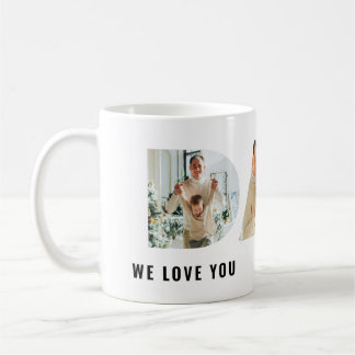Happy Father's Day DAD Cutout 3 Photo We love you Coffee Mug