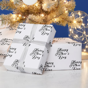 Happy Father's Day Dad Grandpa Black Modern Wrapping Paper