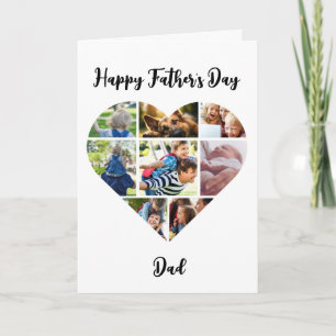 Happy Father's Day Dad Heart Shaped Photo Card