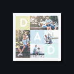 Happy Fathers Day Dad Modern Multi Photo Grid Canvas Print<br><div class="desc">A beautiful personalized canvas print to give to your dad, that he'll cherish forever. Special personalized photo collage canvas print to display your own special family photos and memories. Our design features a simple 4 photo collage grid design with "dad" letters displayed in the grid design. Perfect gift for father's...</div>