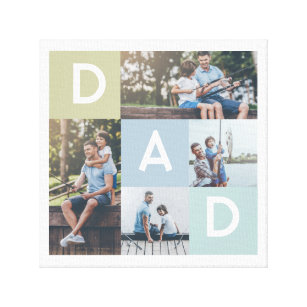 Happy Fathers Day Dad Modern Multi Photo Grid Canvas Print