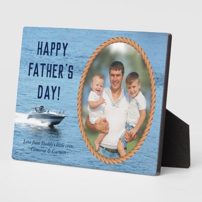 Happy Fathers Day Dad Personalized Photo Plaque (Side)