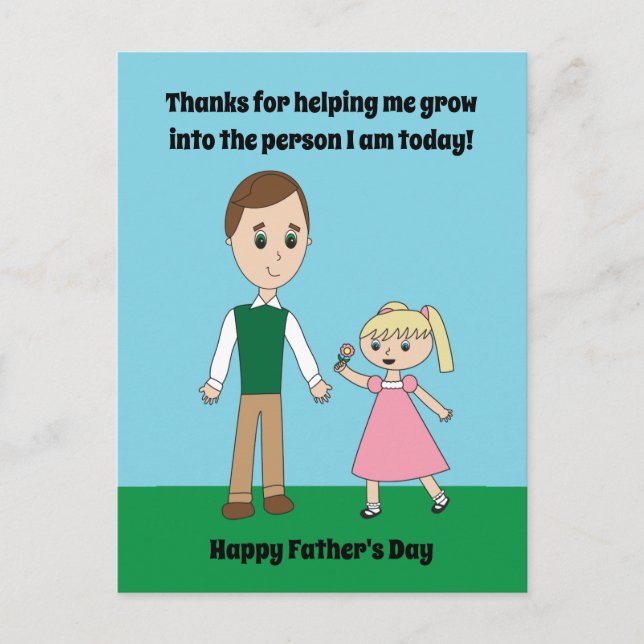 Happy Fathers Day Day from Daughter Personalize Postcard (Front)