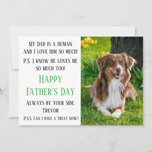 Happy Father's Day Dog Dad Customizable Card (Front)