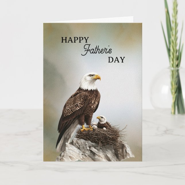 Happy Father's Day Eagle and Chick Card (Front)