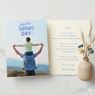 Happy Father's Day Elegant Custom Photo , Dad love Card