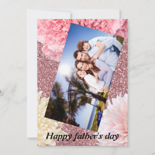 Happy father's day Elegant modern glitter floral Holiday Card